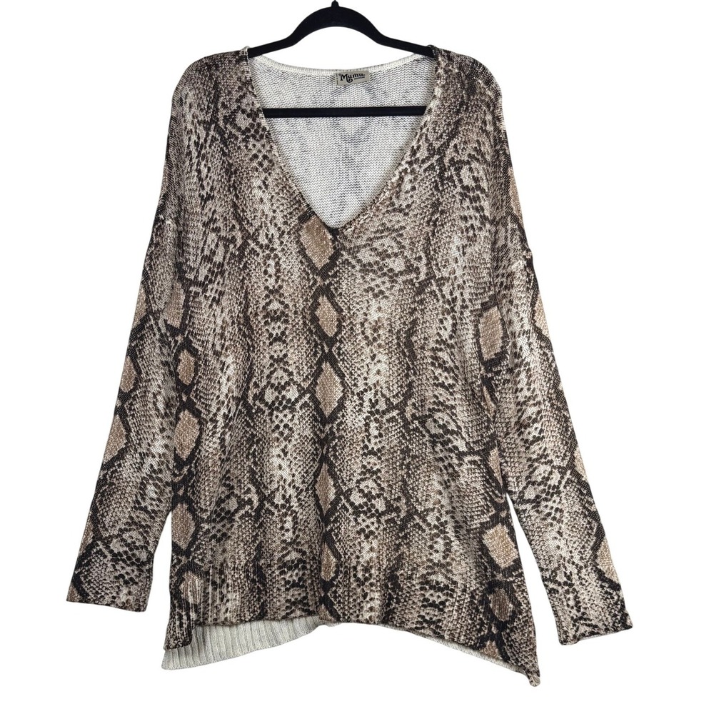 Show Me Your Mumu Hug Me Sweater in Phyton M V-Neck Oversized Boho Edgy Slouchy